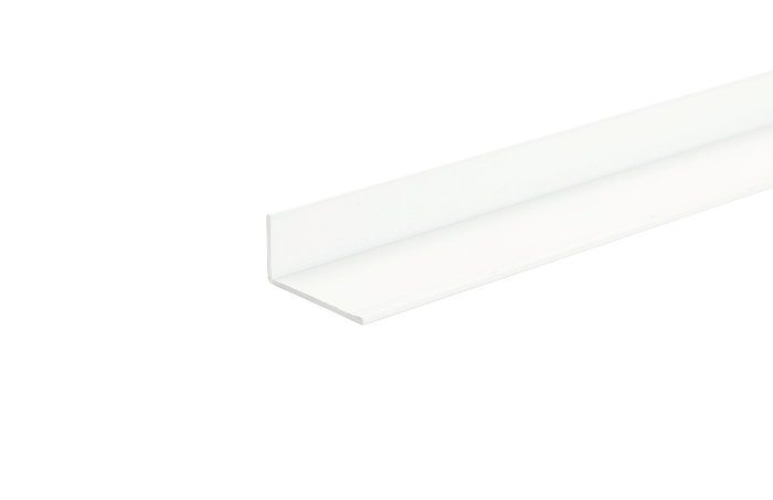 Vinkellist hvit - 15 x 15 mm x 1 meter